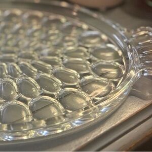 Jeannette Glass Thumbprint Oval Vanity Tray